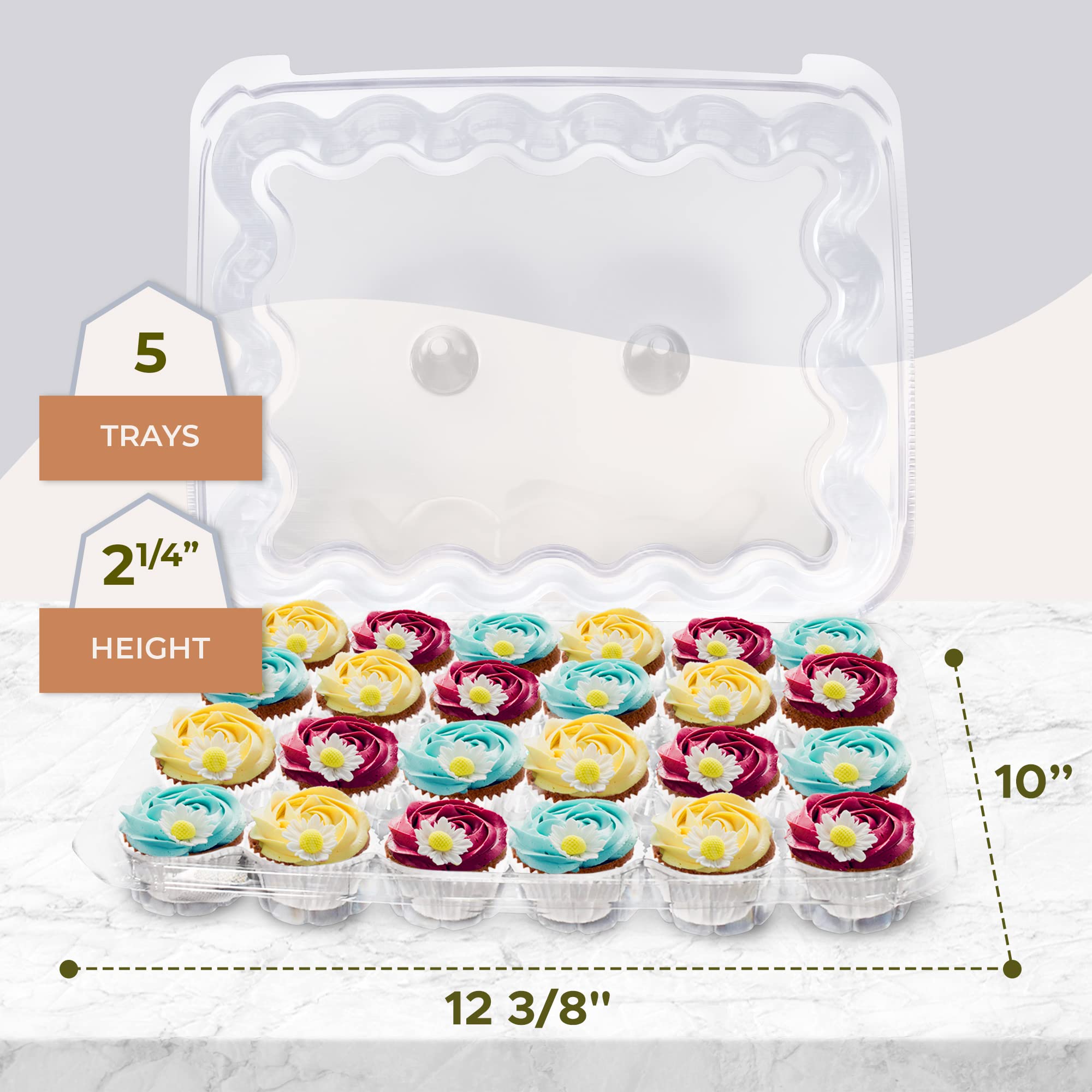 Amazon | コンパートメント24個 ミニカップケーキ容器 使い捨て